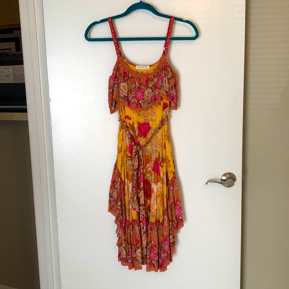 Spell Siren Song Strappy Dress in Marigold